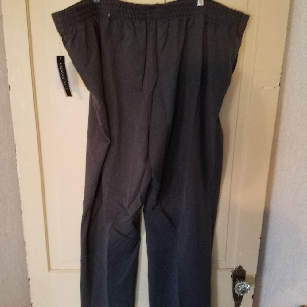 NWT Pull-On Gray Slacks with "Belt" & Pockets, 24W